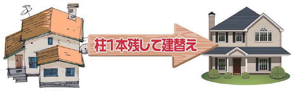 柱１本を残して建替え